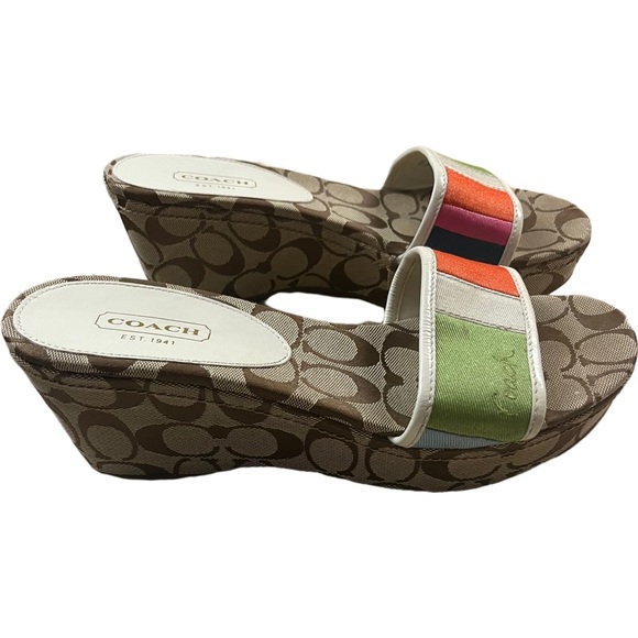 COACH Ellah Wedge Slides 9.5 M - Picture 1 of 9
